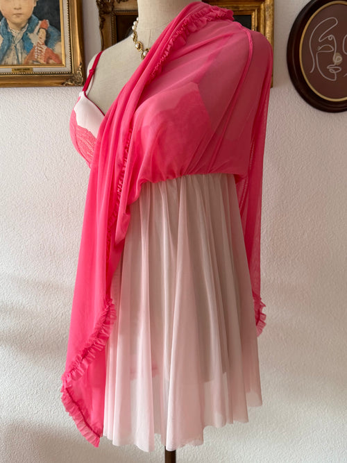 Pink Bustier Mesh Babydoll Size 36C