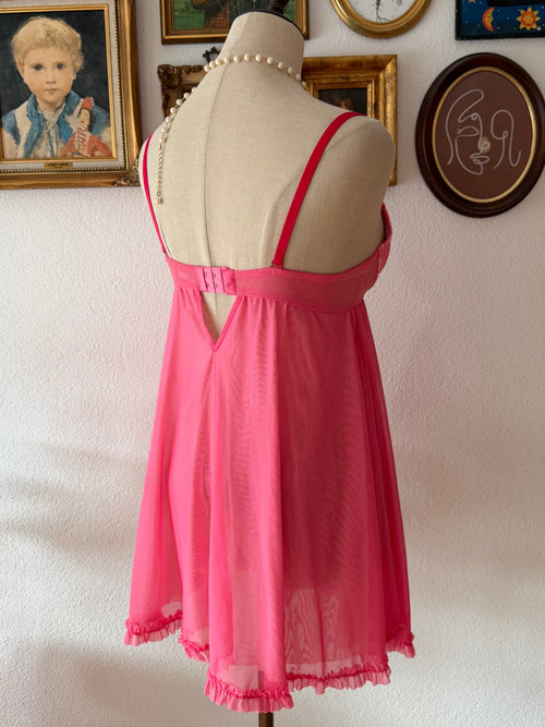 Pink Bustier Mesh Babydoll Size 36C