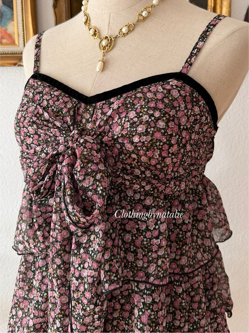 Floral Tutu Chiffon Babydoll Dress size S