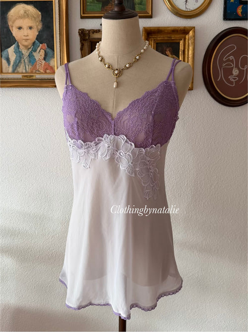 Lila Chiffon Lace Cami Size M