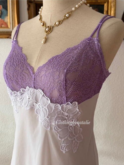 Lila Chiffon Lace Cami Size M