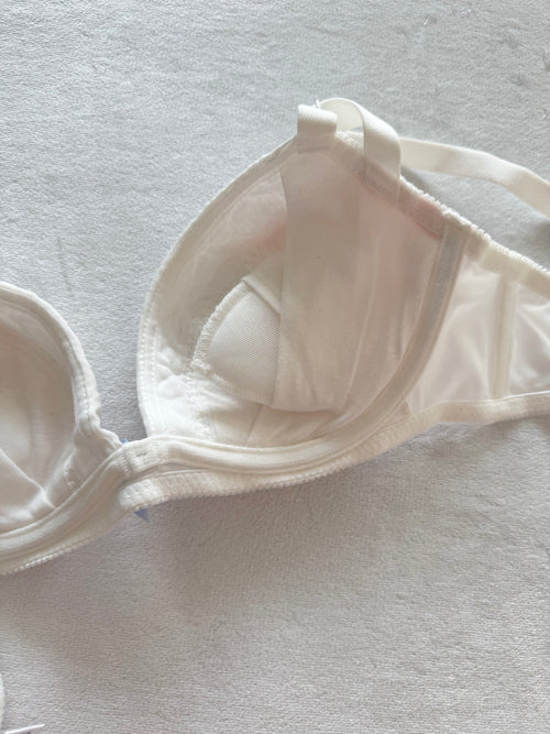 Coquette Pink White Chiffon Bra Size 80A
