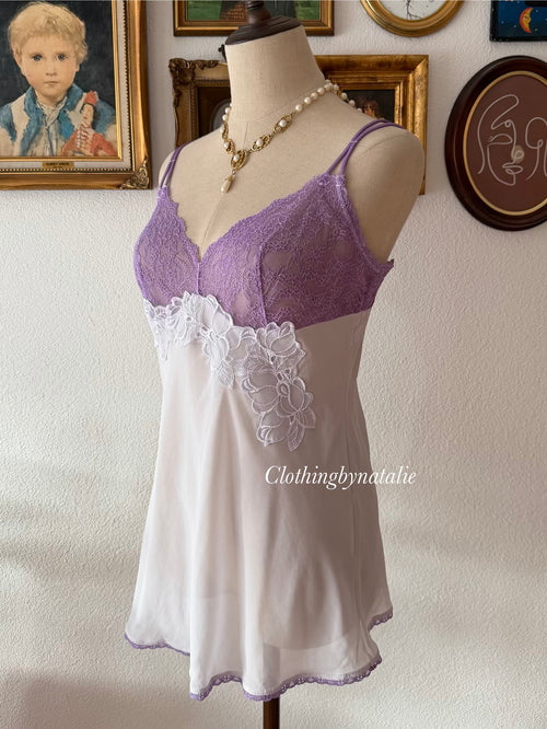 Lila Chiffon Lace Cami Size M