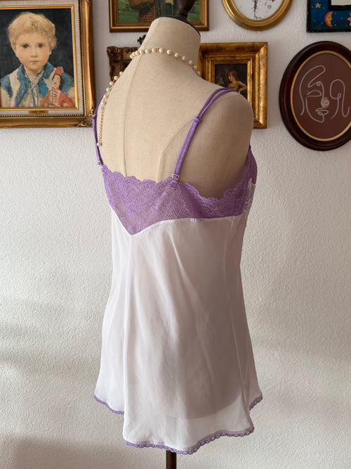 Lila Chiffon Lace Cami Size M