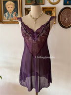 Dark Purple Mesh Slip Dress Size S