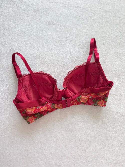 Fairy Red Floral Lace Bra Size 70C