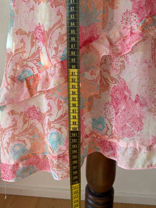 Floral Pink Chiffon Slip Dress size M