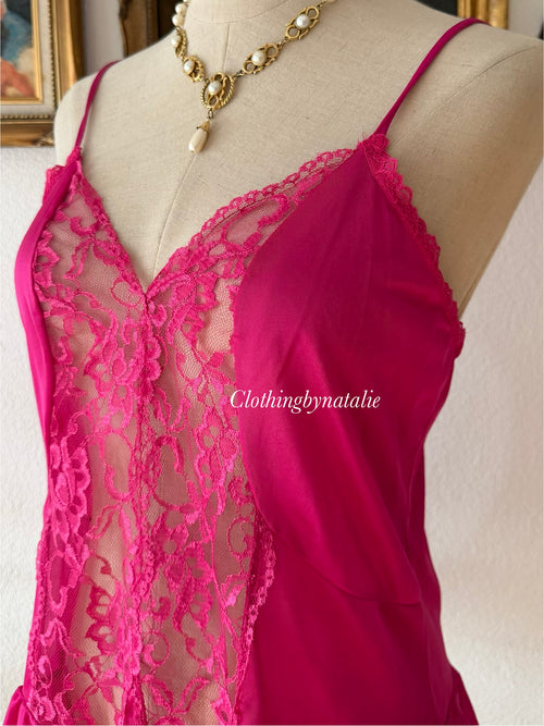 Hot Pink Nylon Babydoll size M