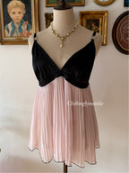 Black Pink Pleated Babydoll size L