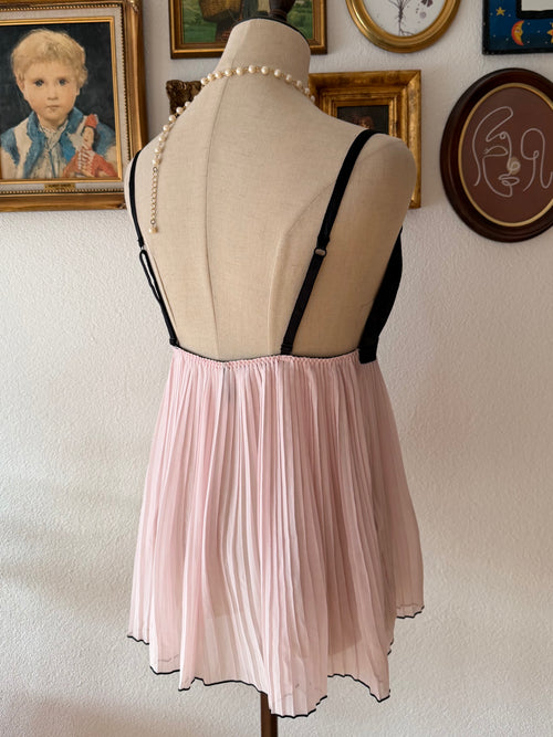 Black Pink Pleated Babydoll size L