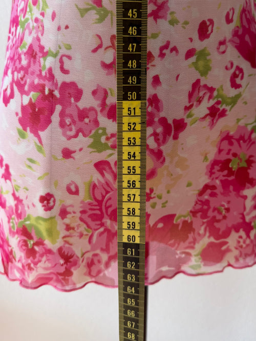 Floral Pink Mesh Bustier Mini Dress size 36B