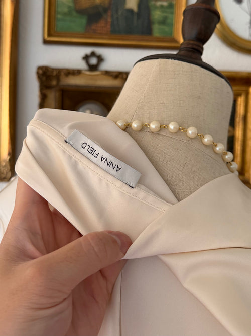 Cream Satin Pyjama Set Size M