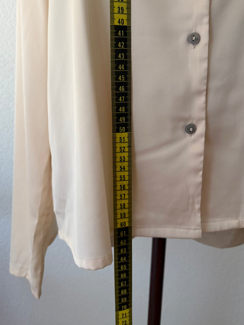 Cream Satin Pyjama Set Size M