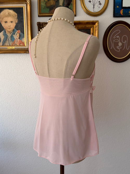 Pink Nylon Lace Cami size M