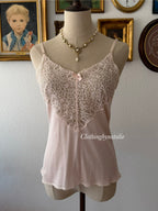 Nude Nylon Lace Cami Size S