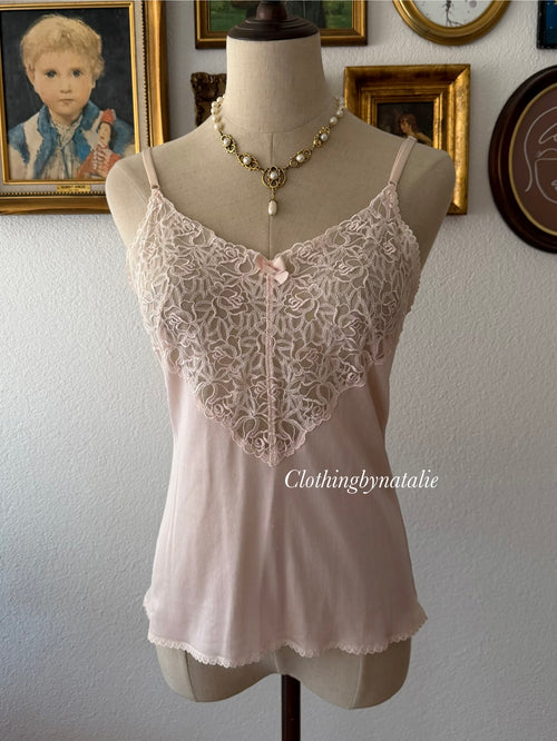 Nude Nylon Lace Cami Size S