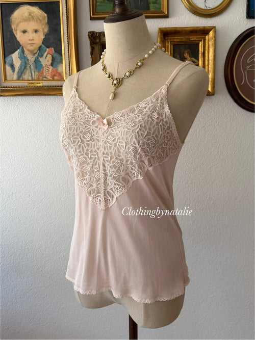 Nude Nylon Lace Cami Size S
