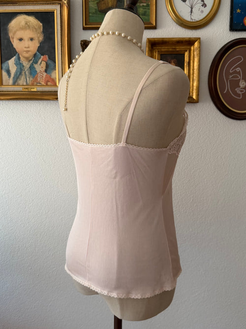 Nude Nylon Lace Cami Size S