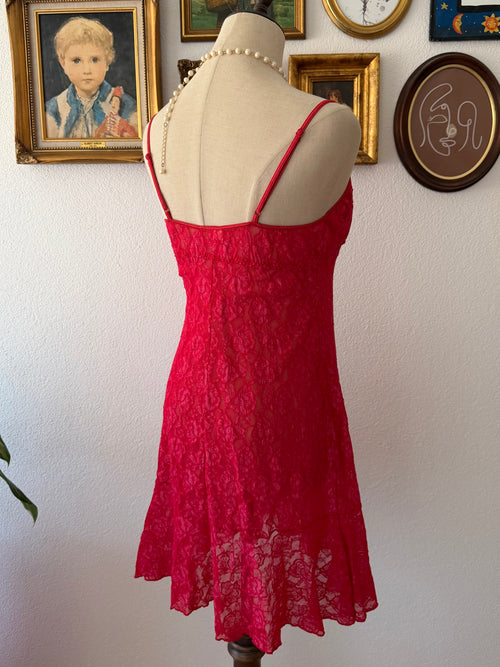 Inner Secret Red Lace Slip Size M