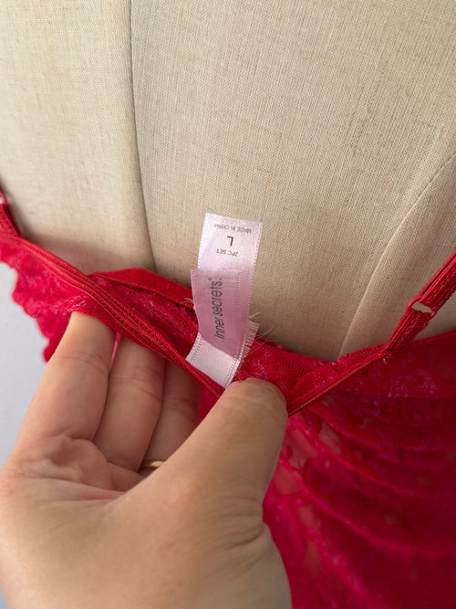 Inner Secret Red Lace Slip Size M