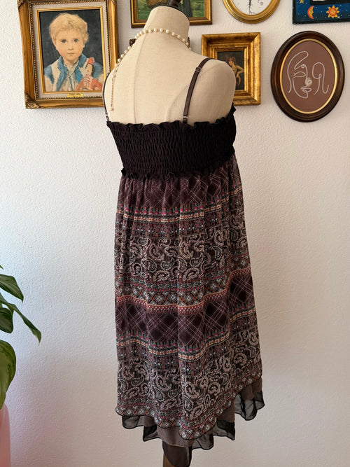 Boho Brown Midi Dress Size S/M
