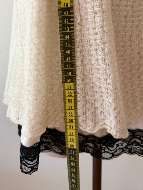 Black White Knit Blouse size S