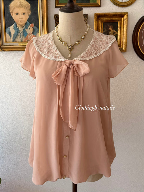 Peach Chiffon Blouse size S