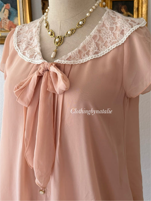 Peach Chiffon Blouse size S