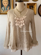 Long Sleeve Knit Blouse Size S