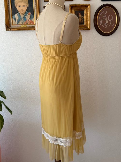 Mustard Mesh Nightgown Set size S/M