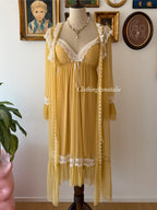 Mustard Mesh Nightgown Set size S/M
