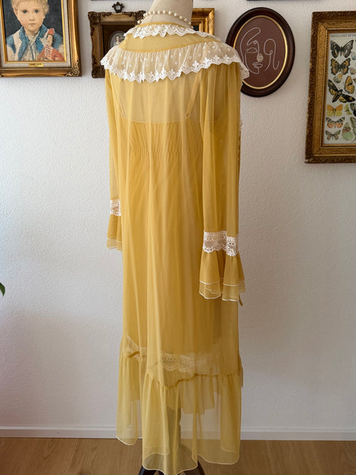 Mustard Mesh Nightgown Set size S/M