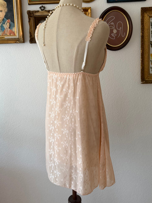 Soft Orange Mesh Nightgown Set size S/M