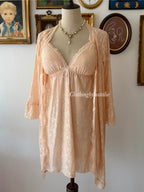 Soft Orange Mesh Nightgown Set size S/M