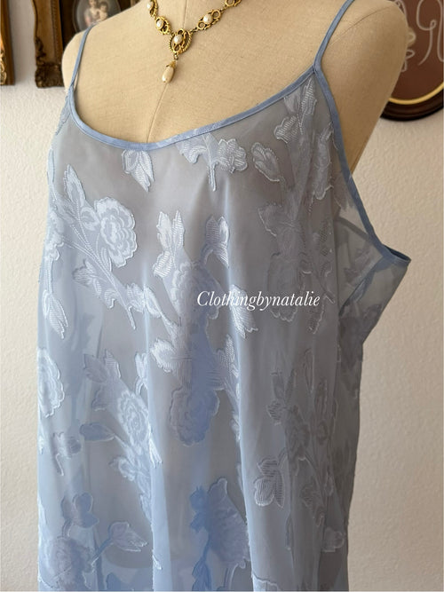 Secret Treasure Blue Brocade Slip size L