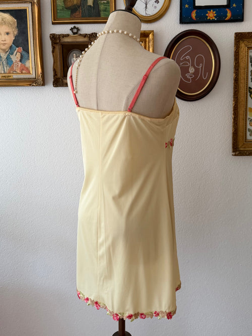 Coquette Yellow Nylon Slip Size M