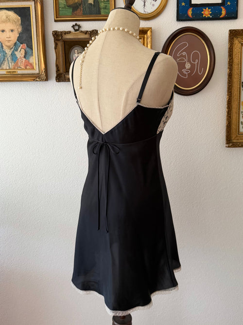 Black Satin Mini Dress Size S