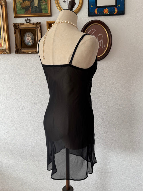 Black Sheer Mesh Slip Size S