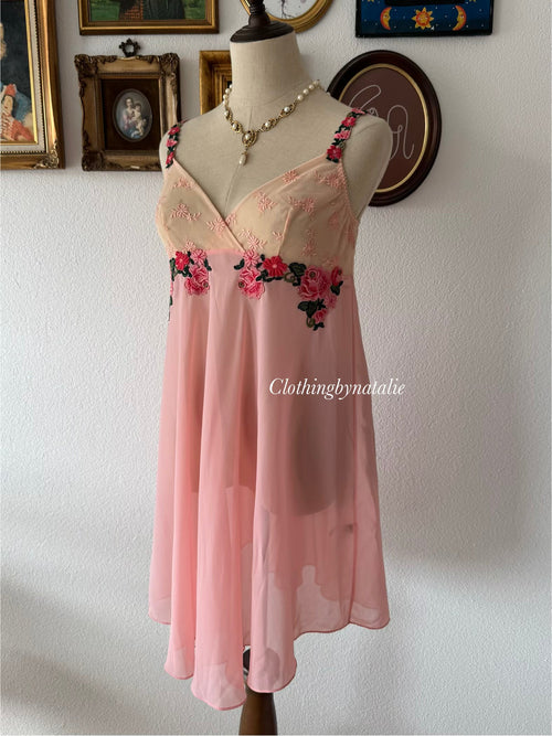 Fairy Pink Chiffon Babydoll Size M
