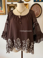 Brown Chiffon Blouse size S/small M