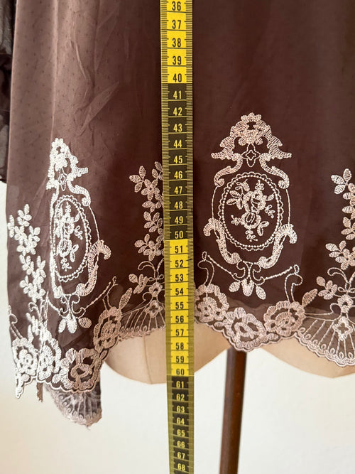 Brown Chiffon Blouse size S/small M