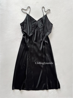Barbizon Black Rayon-Nylon Nightgown Size M