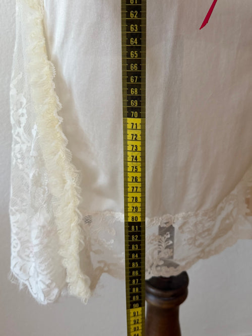 Cream Red Nylon Nightgown size S