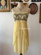 Yellow Black Chiffon Dress size S