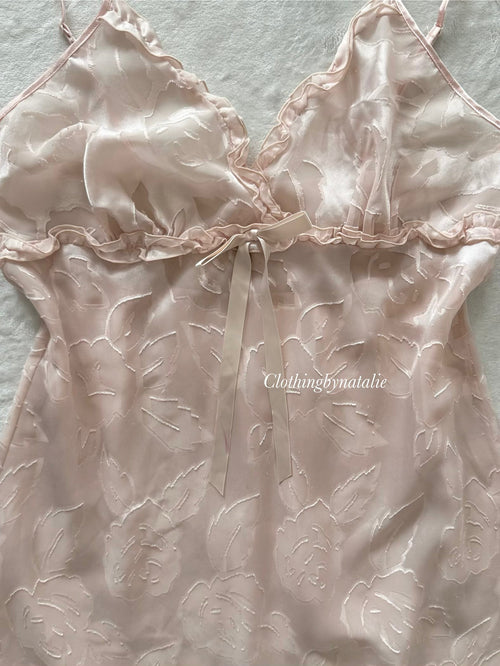 Nude Pink Brocade Slip size M
