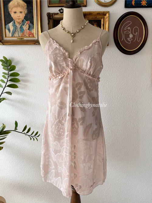 Nude Pink Brocade Slip size M