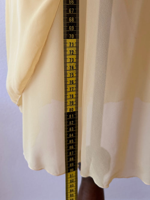 Yellow Black Chiffon Dress size S