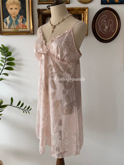 Nude Pink Brocade Slip size M