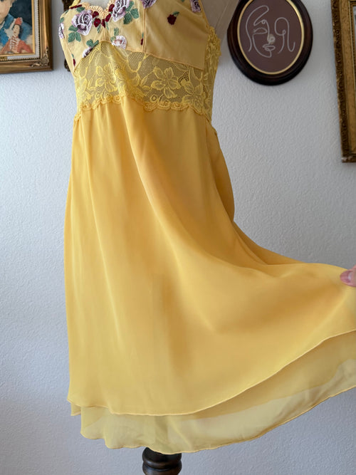 Fairy Yellow Chiffon Babydoll size M
