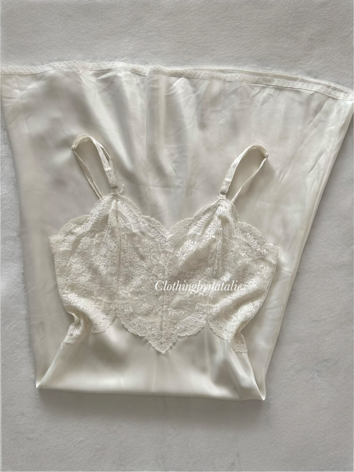 Vintage Satin Lace Nightgown Size S